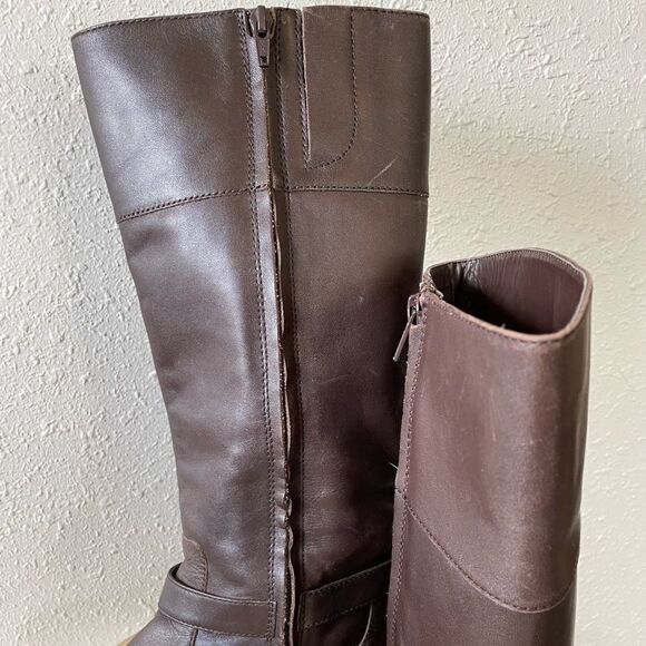Lauren Ralph Lauren Brown Leather Zip Up Boots Size 8.5B - Picture 9 of 10